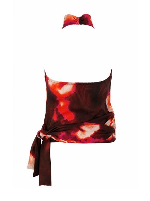 Top Blanca in lino stampato Liviana Conti | L6SL64D-FLW